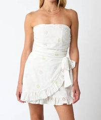 Olivaceous - Women's Eyelet Strapless Romper
