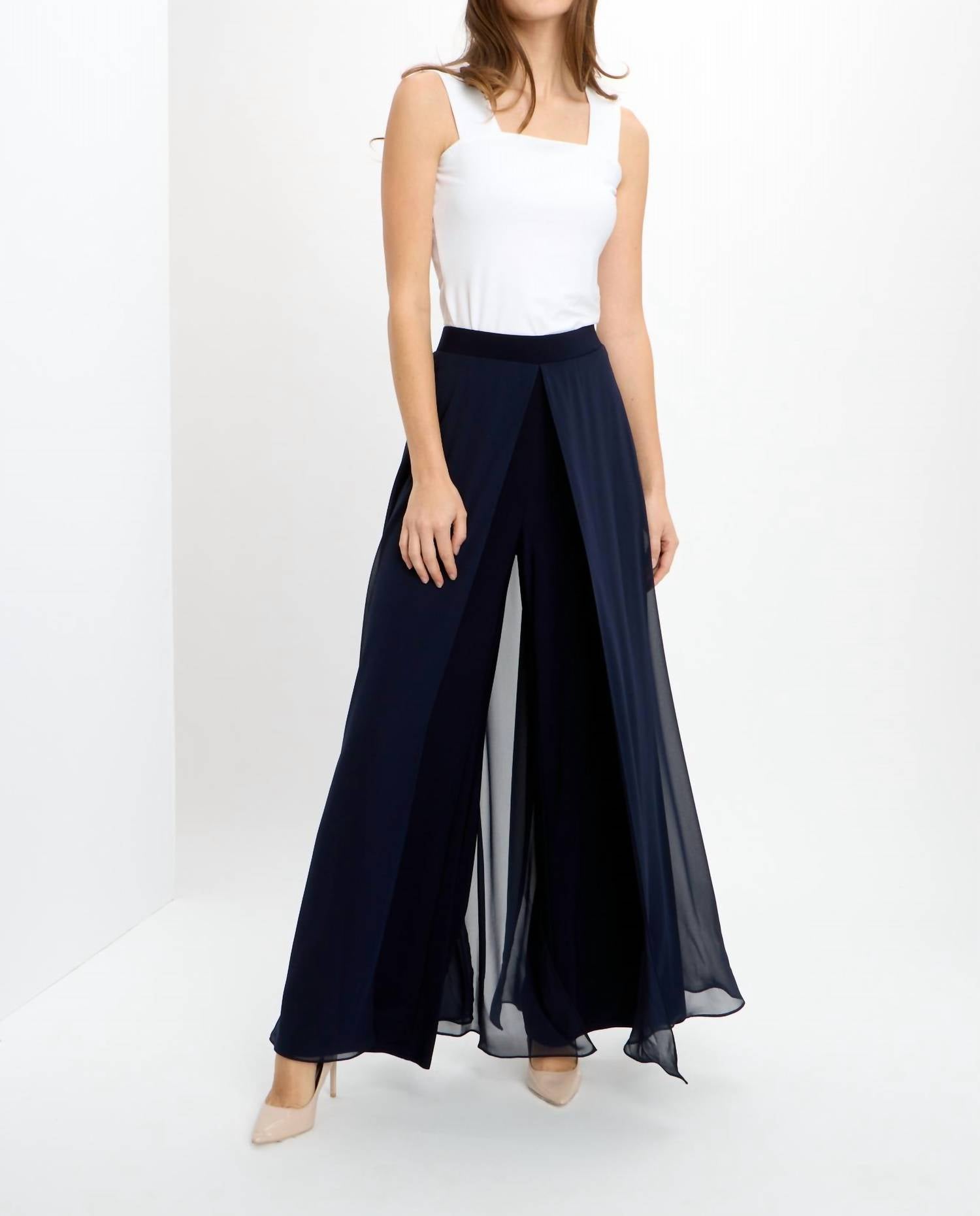 Joseph Ribkoff Elegant Sheer Overlay Pants in black - women's pants - alternate view