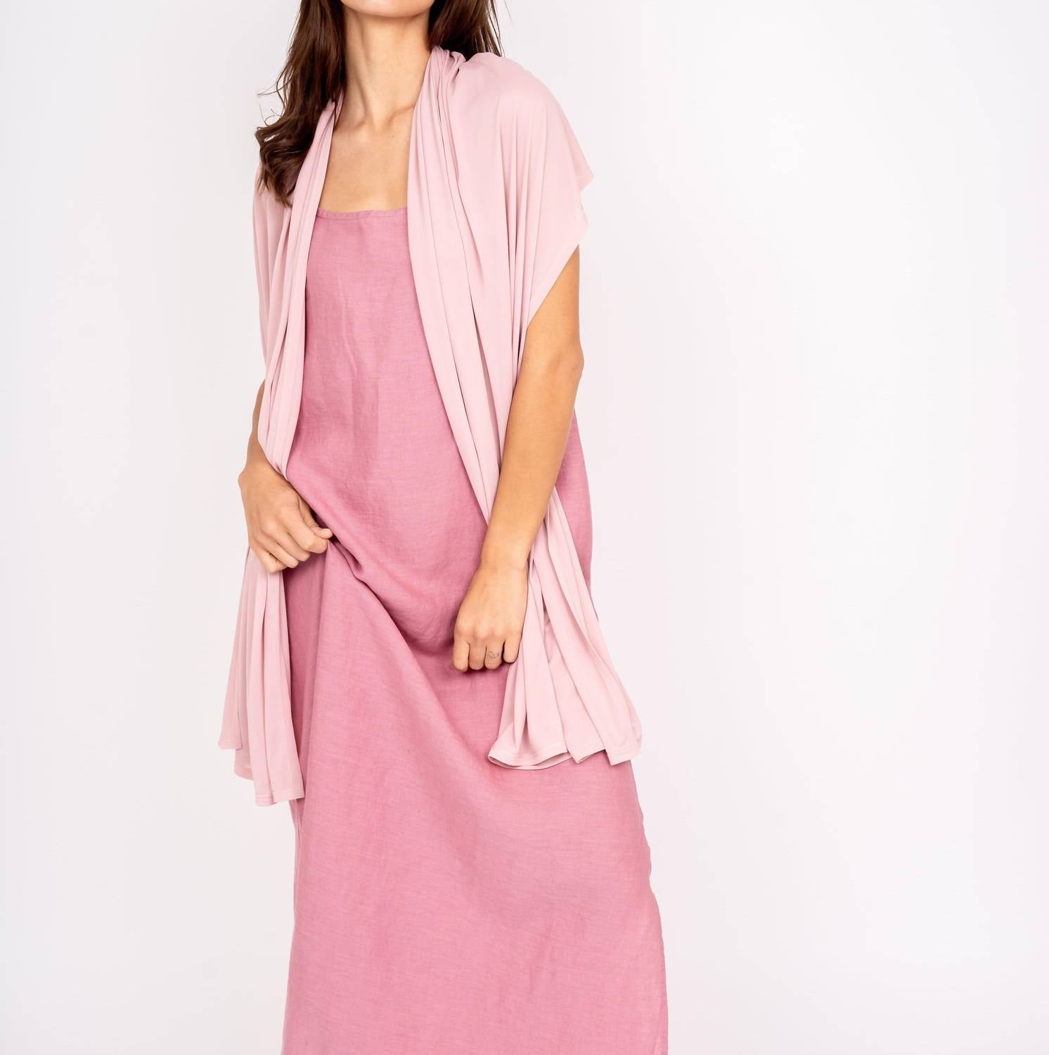 Line in the Sand Pacific Linen Maxi Dress in the sand pacific linen maxi dress in mauve - women's dress - detail view