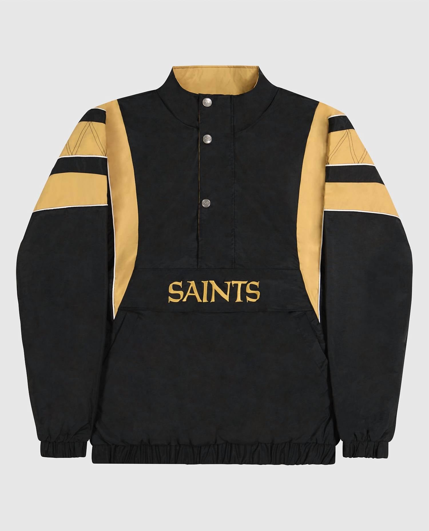 Starter - Men's New Orleans Saints Pullover Half-zip Starter Jacket