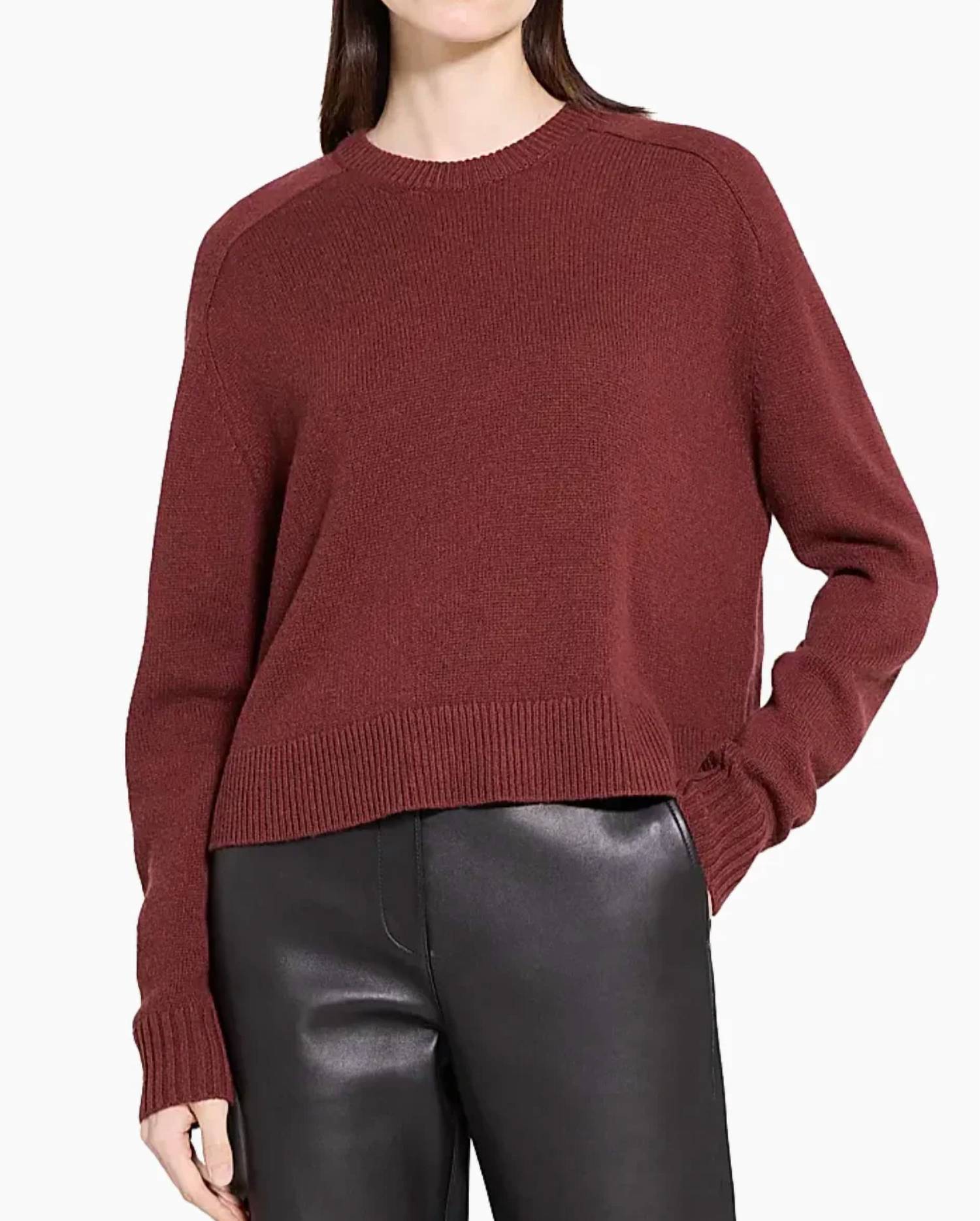 Theory - Cropped Cordovan Cashmere Sweater