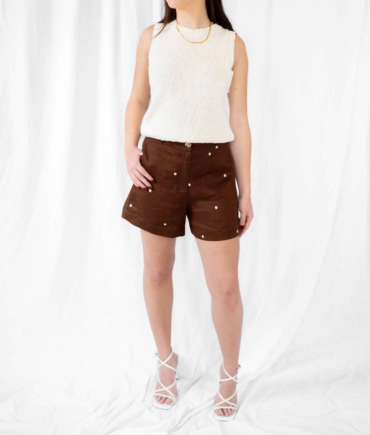 Little Lies - Polka Dot Embroidered Shorts