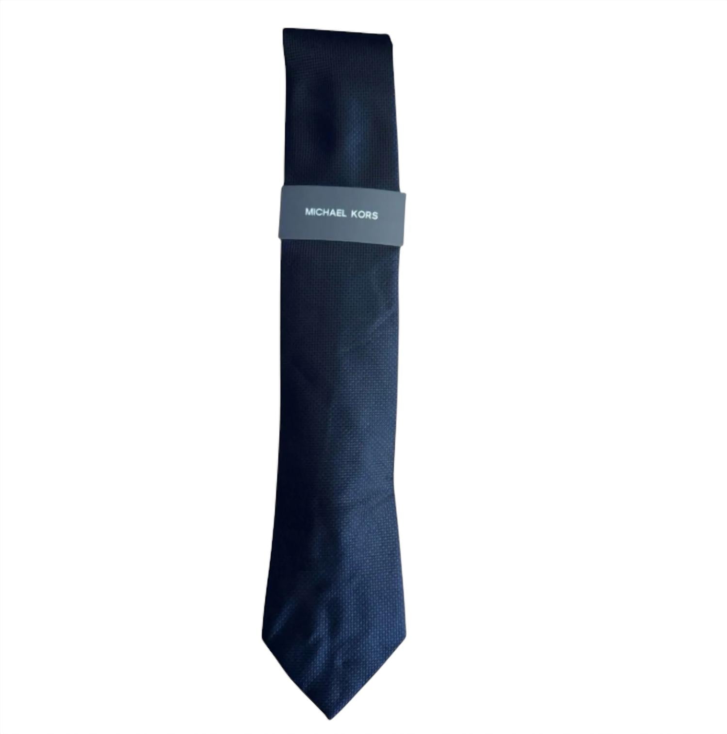 MICHAEL KORS Men's Textured Tie in navy blue - men's accessory