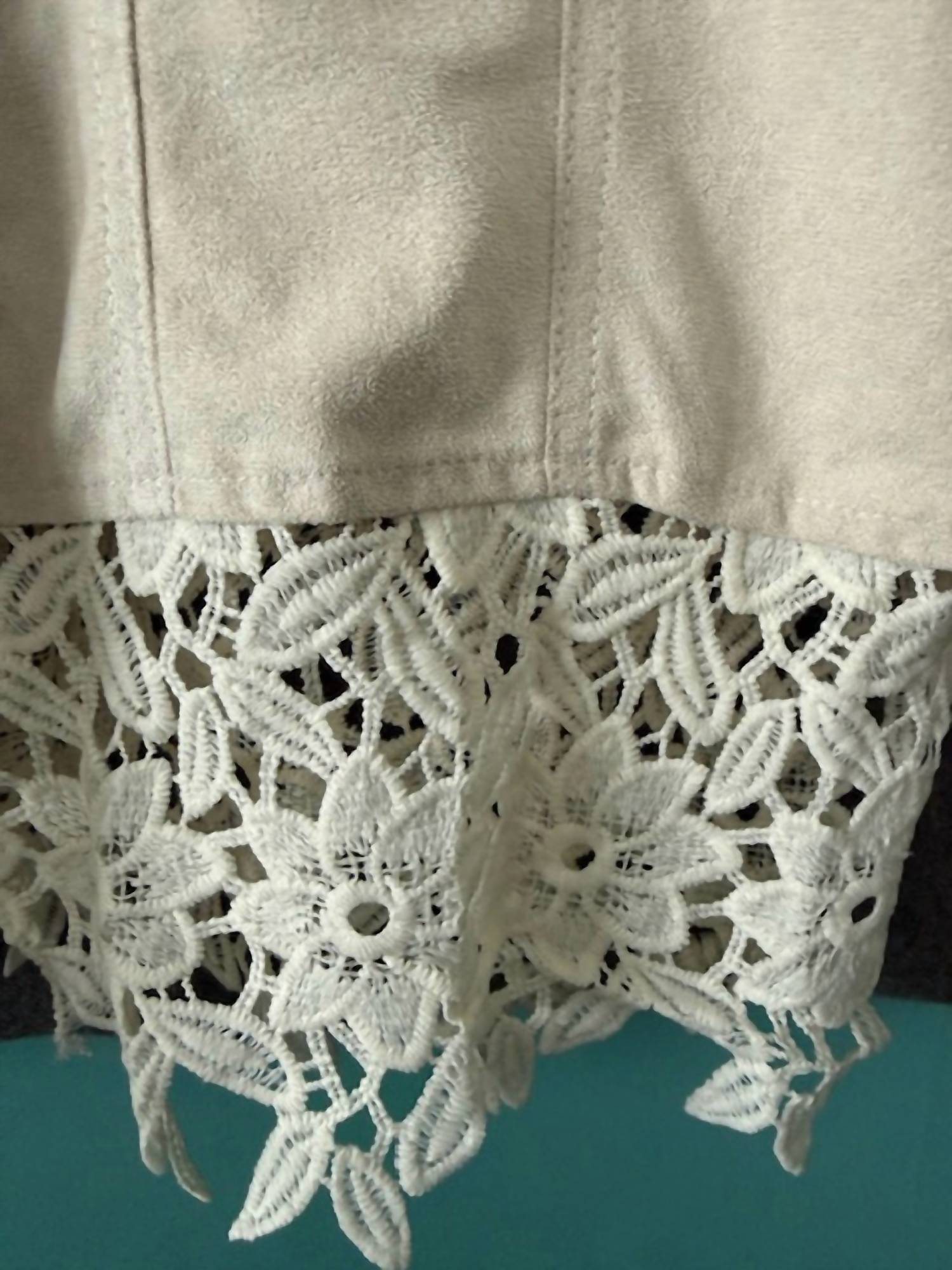 Origami - Women's Faux suede top button up