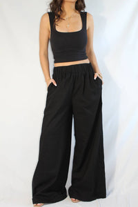 Sky To Moon - Linen Wide Leg Pants