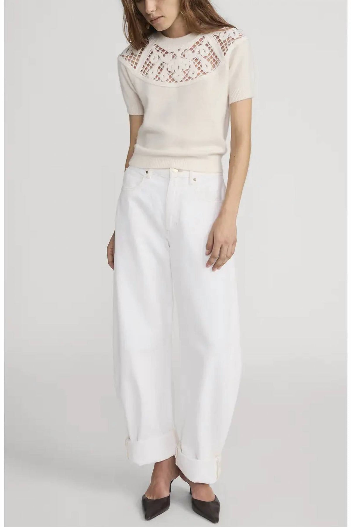 Frame - The Lace Gathered Sweater