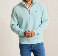 TOMMY BAHAMA Tobago Bay 1/2 Zip Sweatshirt in sterling blue - men's shirt