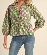 Jodifl - Flower Print Peplum Top