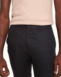 Orlebar Brown Cornell Linen Trouser in night iris - men's pants - alternate view
