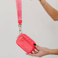 Pretty Simple Women's Nelly Nylon Card Id Wallet Wristlet in watermelon pink - women's bag