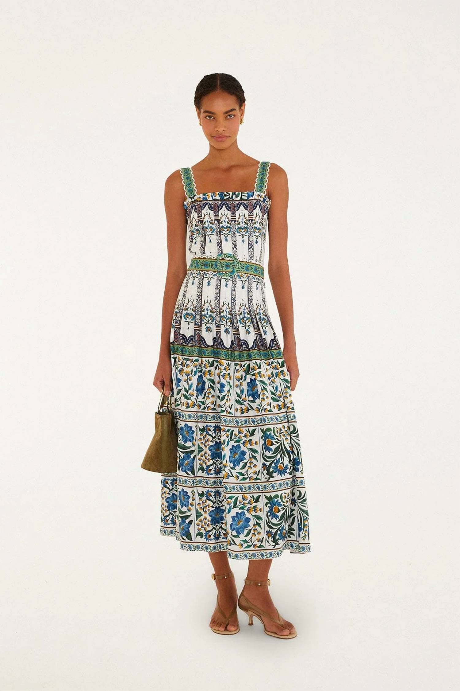 Farm Rio - Sleeveless Belt Maxi Dress