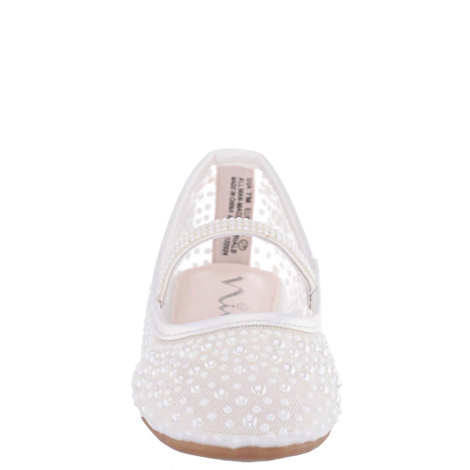 Nina - Girls' Pearl Mesh Ballet Flat Shoe