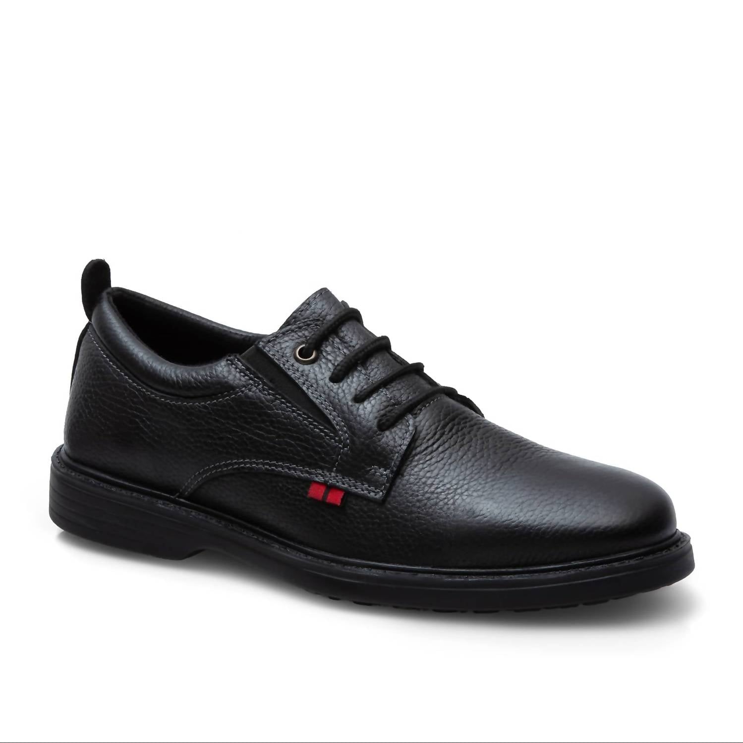 Andrea Men's Leather Upper And Rubber Sole Oxford Shoes in black - men's shoe - alternate view