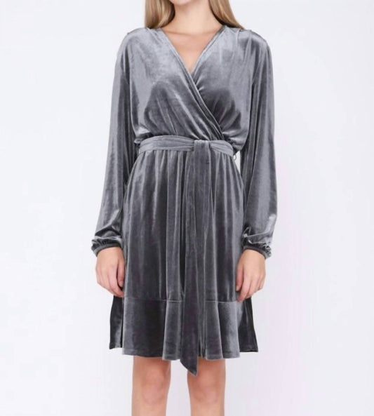 Dex - VELVET WRAP DRESS