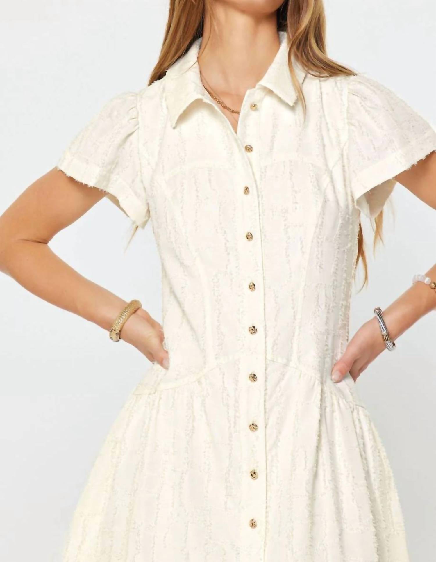 Current Air - Collins Frayed Textrure Mini Dress