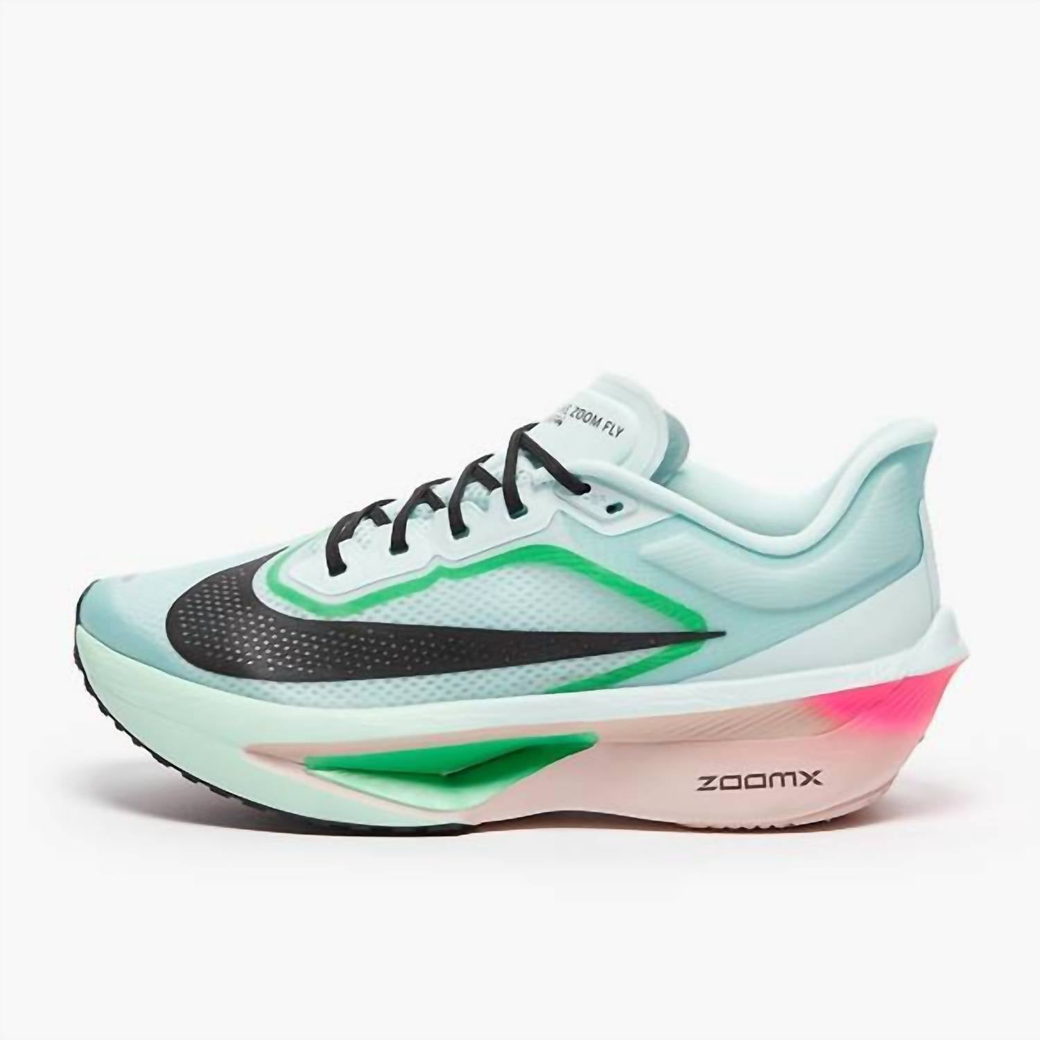 NIKE Women's Zoom Fly 6 Shoes in glacier ice black hyper pink - women's shoe