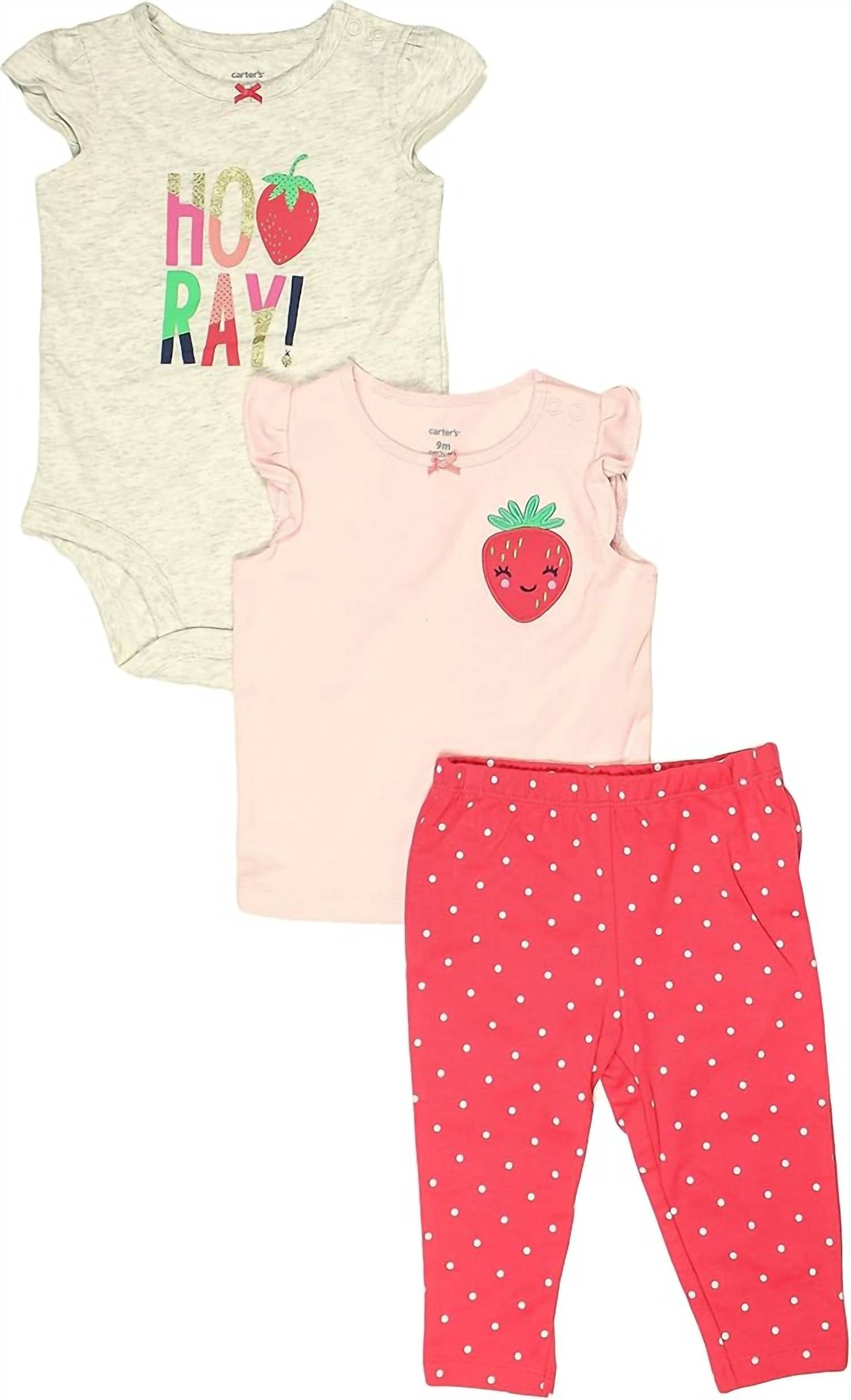 Carter'S - Infant Girls Layette Set Bodysuit And Leggings 3 Piece Set