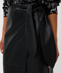 Esqualo - Pu Belted Midi Skirt