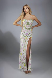 Alyce Paris - Sweetheart Neckline High-slit Gown