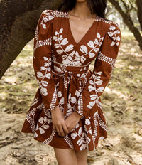 Beyond By Vera - Heidi Heart V-neck Mini Dress