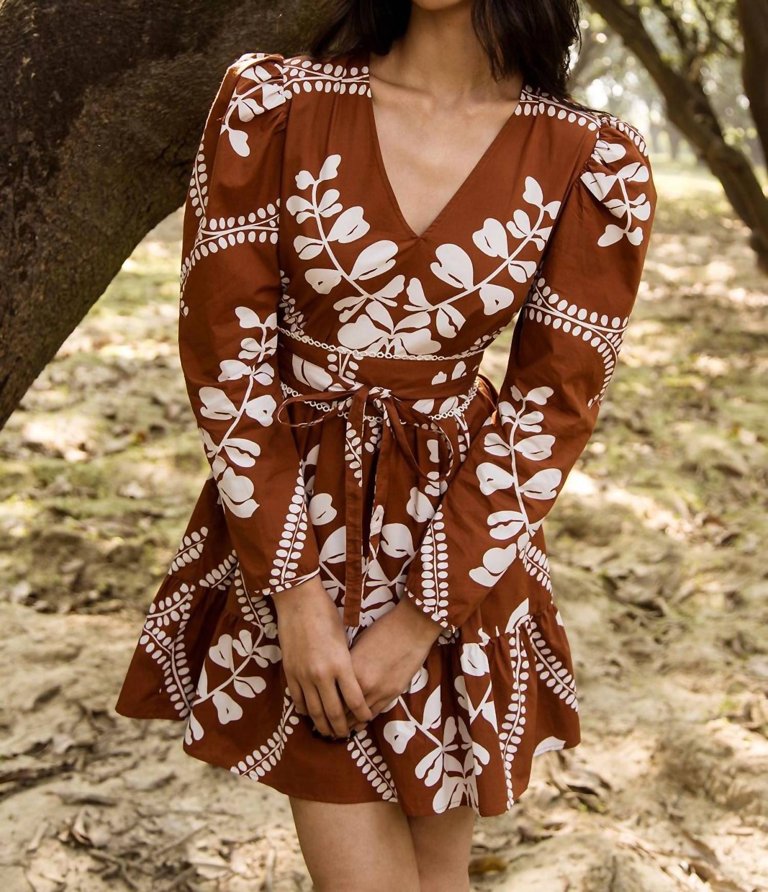 Beyond By Vera - Heidi Heart V-neck Mini Dress