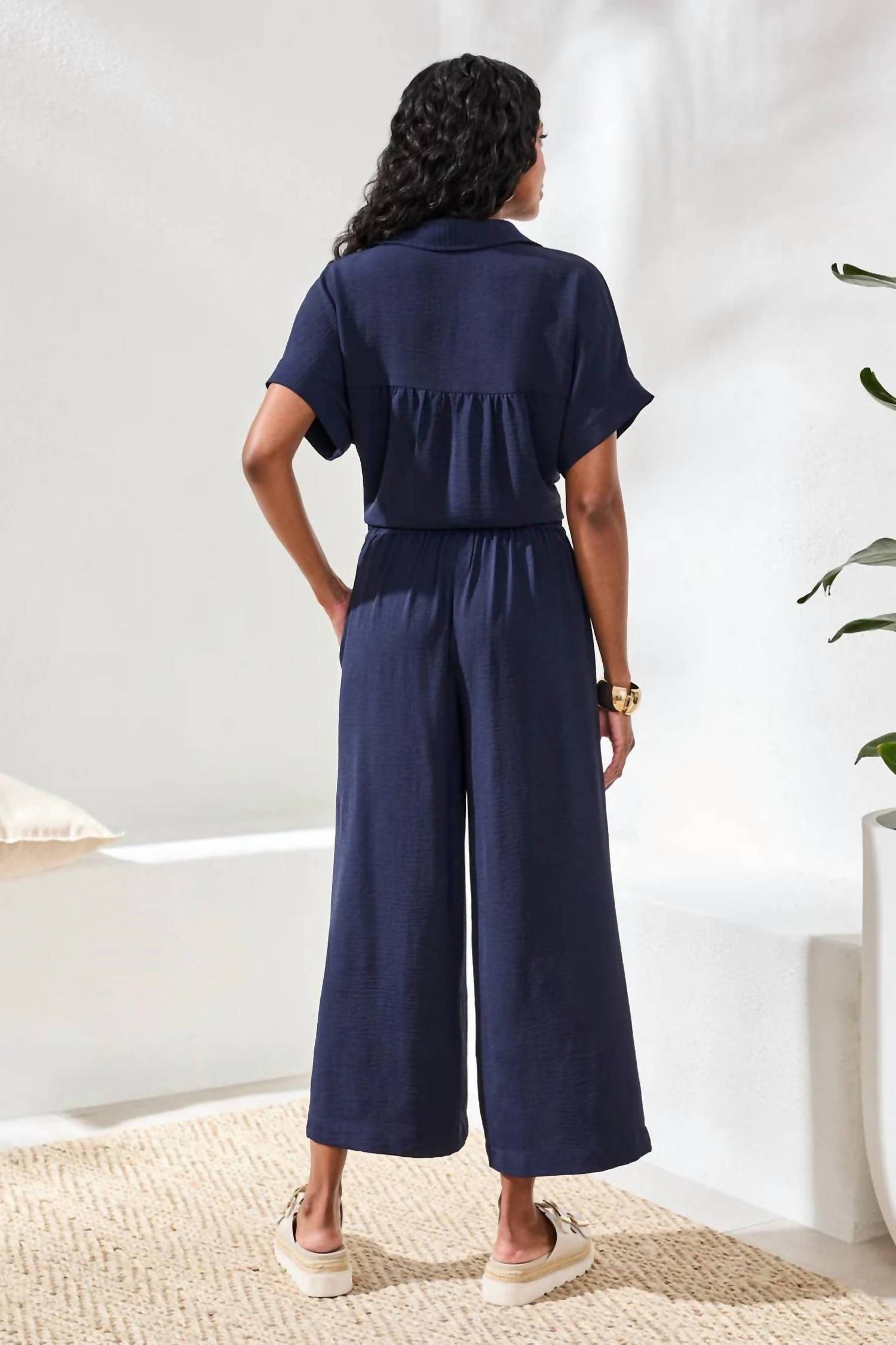 Tribal - Flowy Elastic Waist Crop Pant