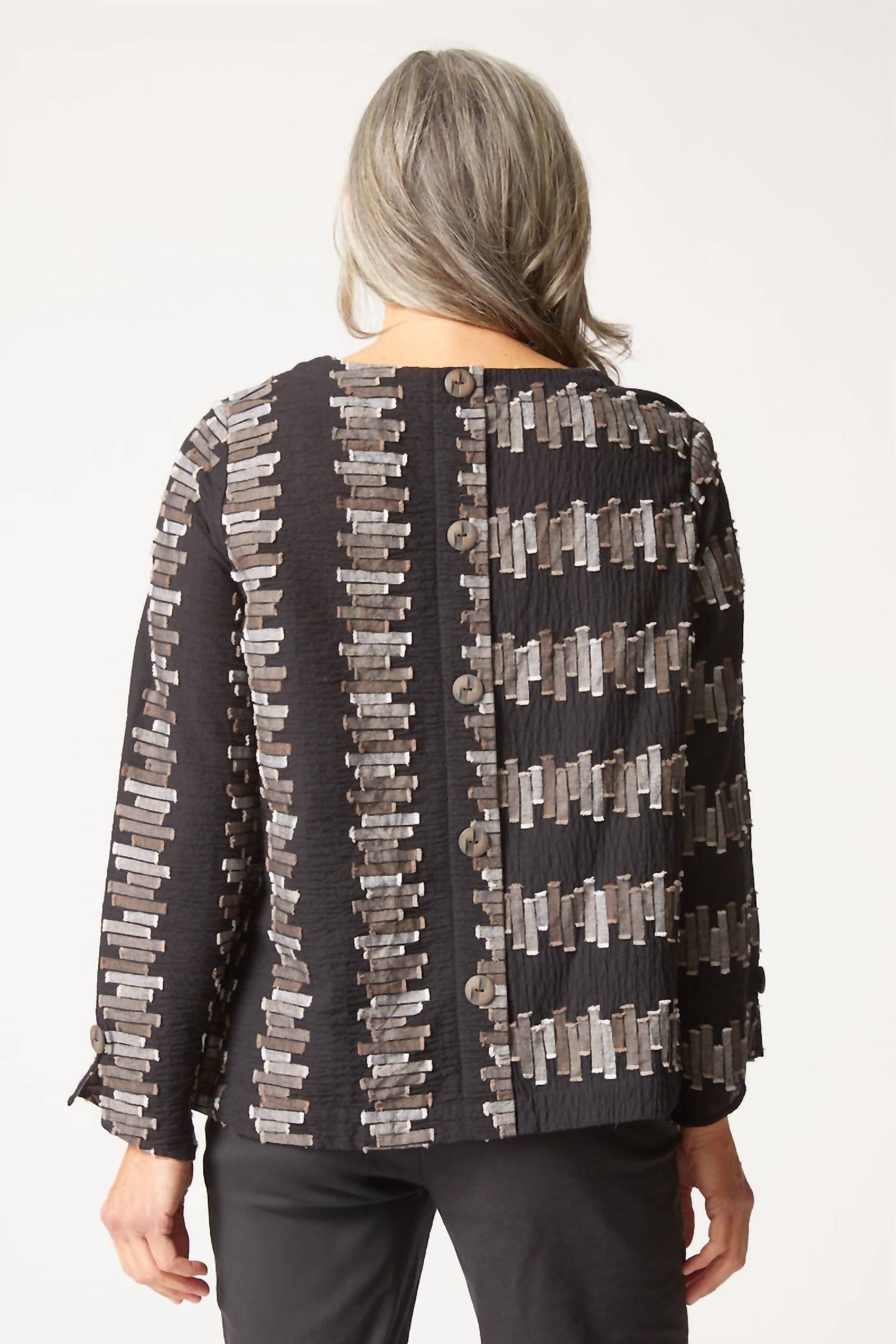 Habitat - Embroidered Cotton Button Back Pullover Top
