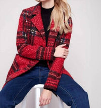 Charlie B - Plaid Boucle Knit Coat