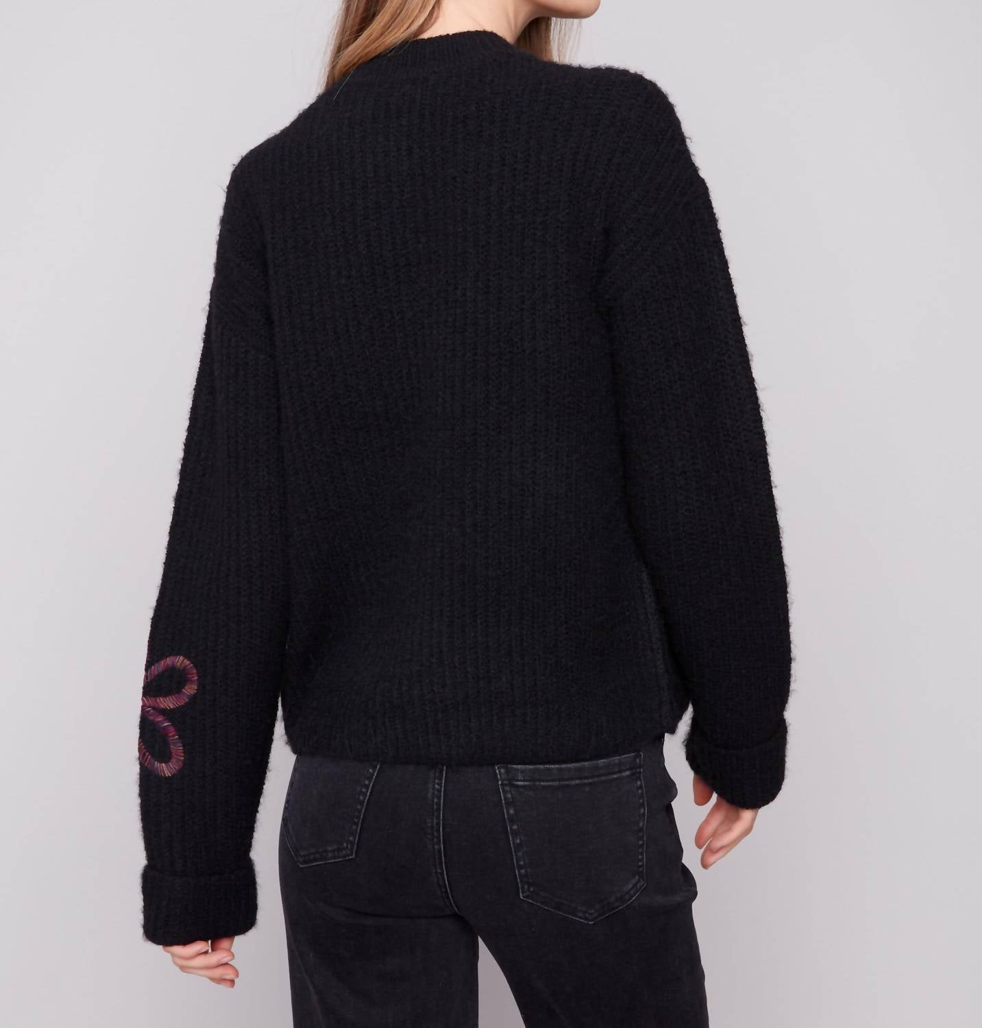 Charlie B - Embroidered Flowers Sweater