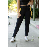 Julia Rose Yasmine Panel Full Length Leggings in yellow 1 - women's pants - view 9