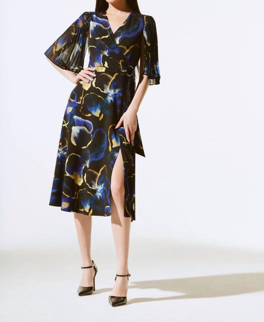 Joseph Ribkoff - Floral Print Chiffon Midi Fit & Flare Dress