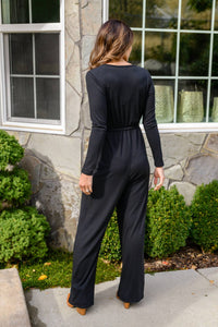 White Birch - Onward & Upward Faux Wrap Jumpsuit