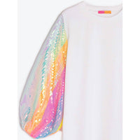 Vilagallo - Sequin Sleeve Strip Top