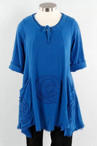 Oh My Gauze! Circle Top in azul - women's shirt