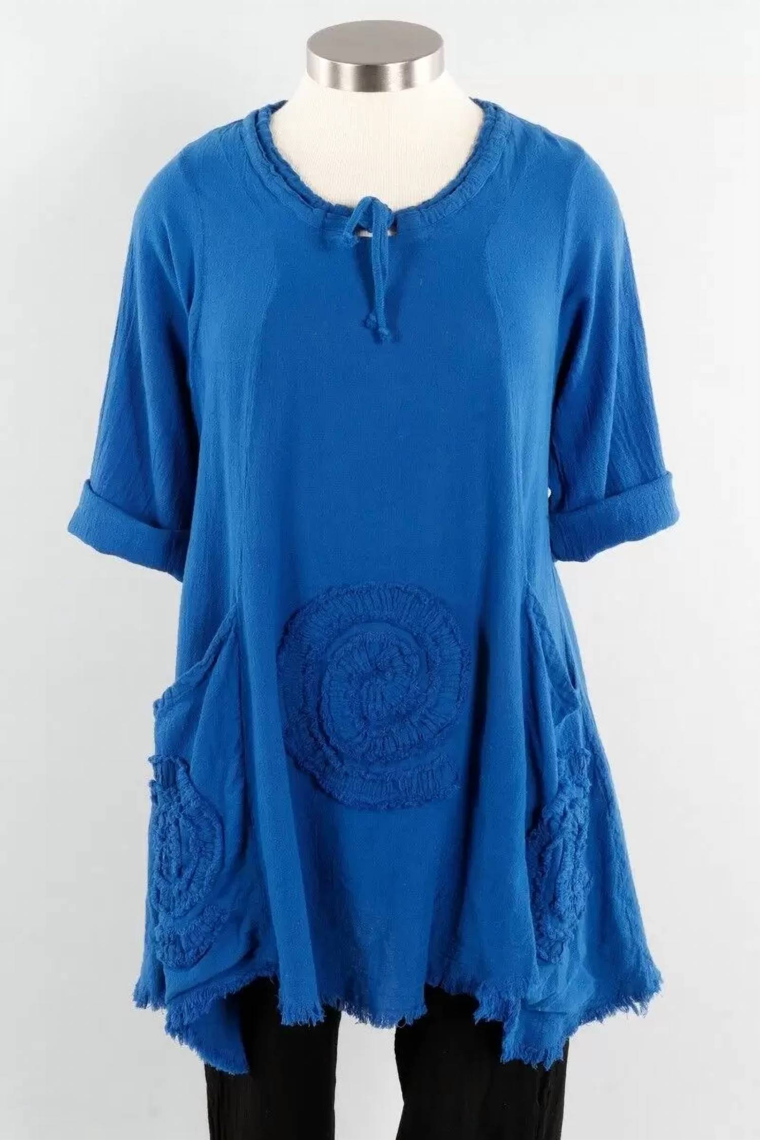 Oh My Gauze! Circle Top in azul - women's shirt