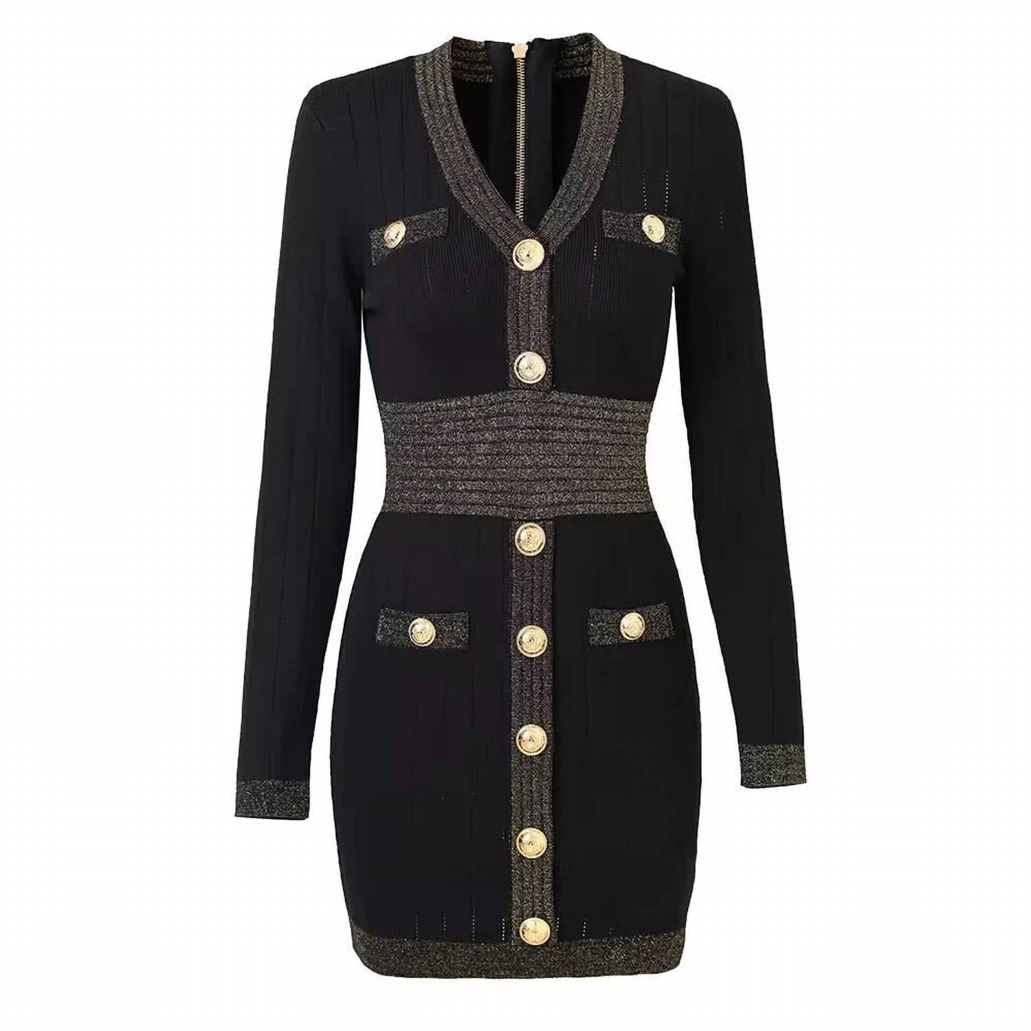 Beulahstyle - Women's Knitted Button Down Dress