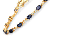 Diana M Jewels Women's Oval Natural Sapphire Bracelet (3.63 Ct) - Signature Plus in 14k yellow gold - women's jewelry