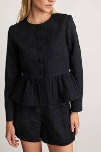 TANYA TAYLOR Karleigh Luxe Cloque Jacquard Jacket in black - women's jacket