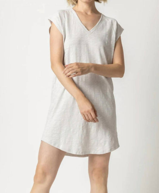 V-Neck Short Sleeve Raglan Dress