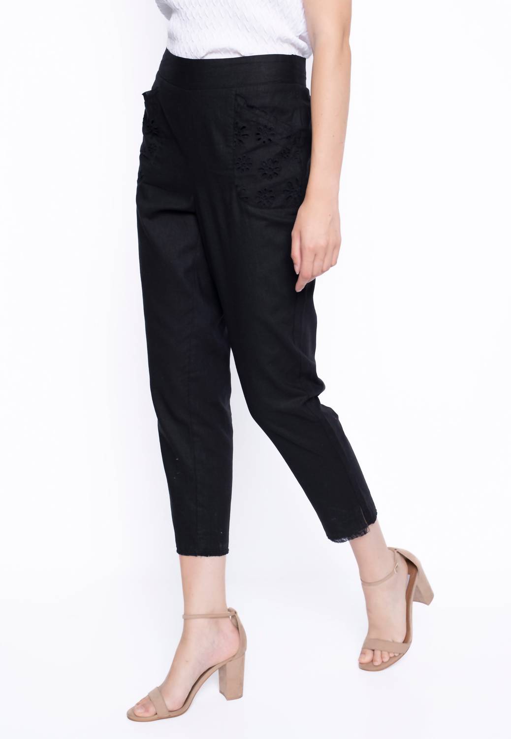 Picadilly - Eyelet Pull-On Straight Leg Pants