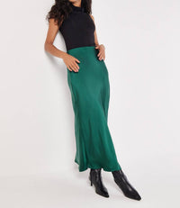 Apricot - Satin Bias Midi Skirt