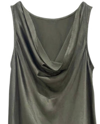 LAmade Women's Charlotte Satin Tank Top in olive - women's tank top - detail view