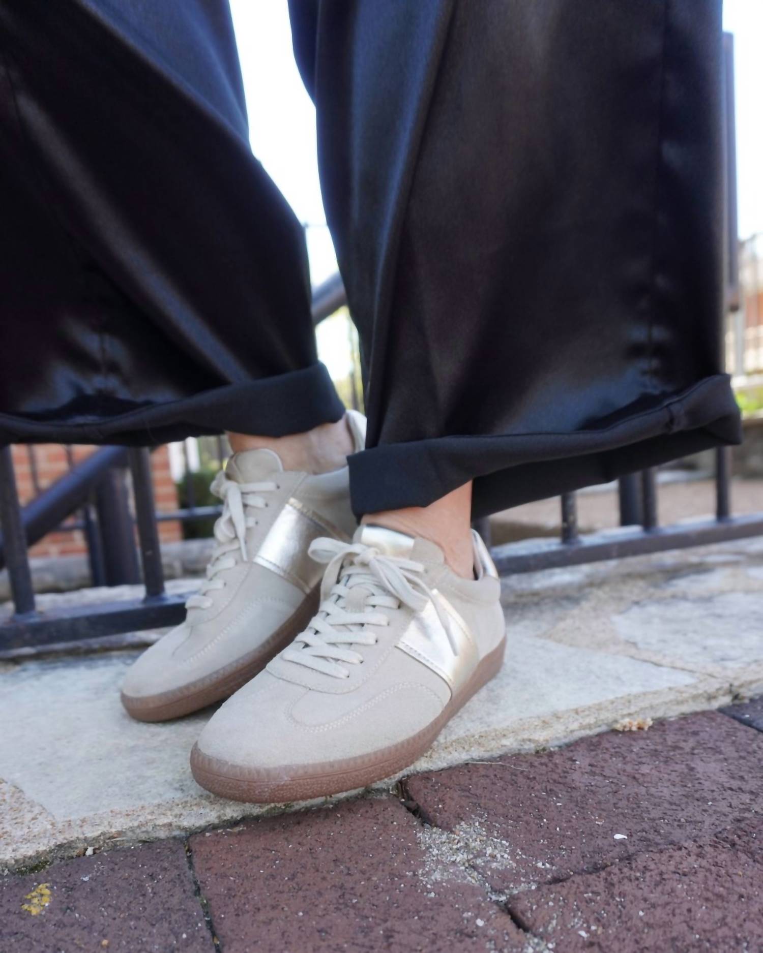 DIBA True Women's This Tie Lace-up Suede Sneakers in shell platino - women's sneaker - view 8