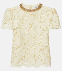 Self-Portrait - Embellished Lace Top