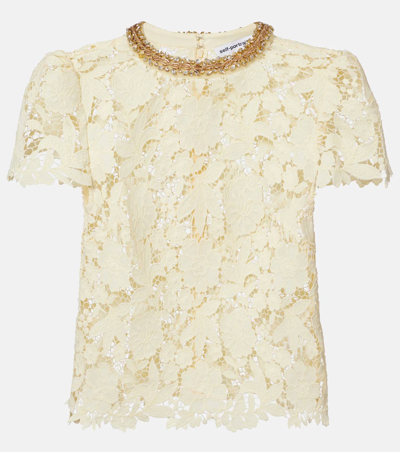 Self-Portrait - Embellished Lace Top