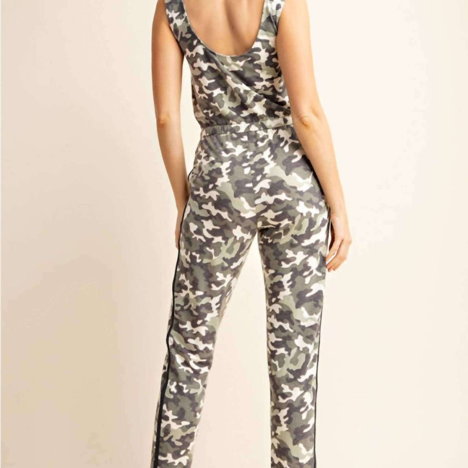 Gilli - Camouflage Tank Top Sleeveless Jumpsuit
