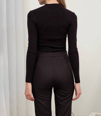 The Workshop - Mock Neck Long Sleeve Sweater Knit Top