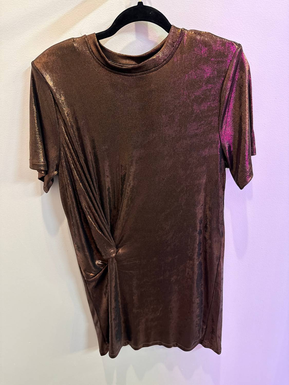 Elan - Women's Short Sleeve Metallic Dress