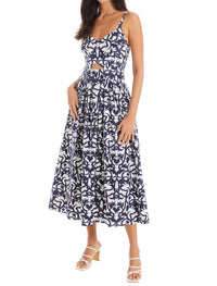 ALLISON NEW YORK Natalie Midi Dress in damask - women's dress - alternate view