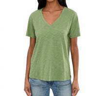 Mododoc - Short Sleeve Boxy V-neck Tee